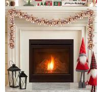 vidaXL Guirlande de Boules de Noël Rose doré 186 cm Polystyrène