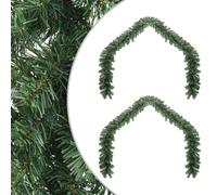 vidaXL Guirlande de Noël 2 pcs 20 m PVC Vert