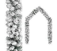 vidaXL Guirlande de Noël 5 m - Vert neige floquée