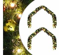 vidaXL Guirlande de Noël 2 pcs Vert 40 m PVC