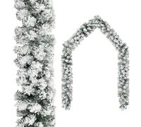 VIDAXL Guirlande de Noël avec neige floquée Vert 5 m PVC