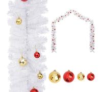 VidaXL Guirlande de Noël Décorée avec Boules Blanc 10 m