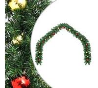 vidaXL Guirlande de Noël Décorée avec Boules Guirlande Artificielle Décoration de Noël Balustrade Plafond Cheminée Fenêtre Maison Intérieur 5 m Vert G