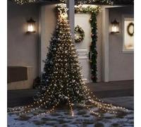 vidaXL Guirlande de sapin de Noël 320 LED blanc chaud 375 cm