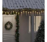 vidaXL Guirlande lumineuse à glaçons Noël 100 LED blanc acrylique PVC, guirlande lumineuse à glaçons d'extérieur, lumière scintillante du glaçon, lumière de Noël Blanc chaud G