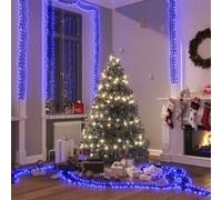 vidaXL Guirlande Lumineuse à LED Groupées 3000 LED Décoration de Noël Ornement de Vacances Décoration de Fête Extérieur Bleu 23 m PVC Bleu et vert foncé G