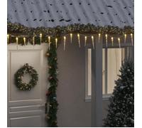 vidaXL Guirlande lumineuse Noël à glaçons 100 LED acrylique PVC blanc chaud d'extérieur