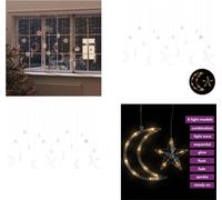 vidaXL Guirlandes lumineuses étoile et lune Télécommande 345 LED blanc chaud - Guirlandes lumineuses - Lumières d'étoiles - Lumières d'étoiles