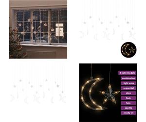 vidaXL Guirlandes lumineuses étoile et lune Télécommande 345 LED blanc chaud - Guirlandes lumineuses - Lumières d'étoiles - Lumières d'étoiles