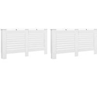 vidaXL Habillage de radiateur 2 pcs. Blanc 152 x 19 x 81,5 cm MDF