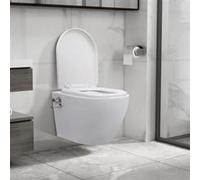 vidaXL WC suspendu sans rebord avec fonction bidet Céramique blanche