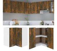 vidaXL Hanghoekkast 57x57x60 cm bewerkt hout gerookt eikenkleurig815597 Marron G