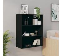 vidaXL Armoire murale suspendue Noir 69,5x32,5x90 cm
