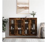 vidaXL Hangkasten 2 st bewerkt hout gerookt eikenkleurig3197926 Marron G