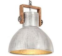 vidaXL Hanglamp industrieel rond 25 W E27 40 cm zilverkleurig320529 Argent G