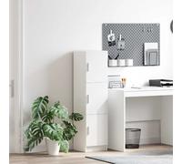 vidaXL Haut Armoire Blanc 31.5 x 32 x 122.5 cm, Solution de Rangement stylée, Buffet Moderne, Espace suffisant, Pratique, Design Minimaliste