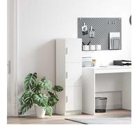 vidaXL Haut Armoire Blanc 31.5 x 32 x 122.5 cm, Solution de Rangement stylée, Buffet Moderne, Espace suffisant, Pratique, Design Minimaliste