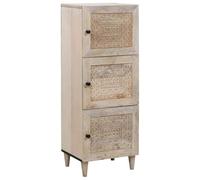 vidaXL Haut Armoire Blanc 40 x 33 x 110 cm Bois de manguier Massif, Buffet de Salle à Manger, en Bois de Mangue, Robuste, élégant, et Pratique