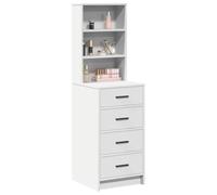 vidaXL Haut Armoire Blanc 40 x 41 x 135 cm Bois d'ingénierie, Cabinet de Salle à Manger Moderne, Haut de Gamme, Espace de Rangement, Meuble Durable, Finition Mate