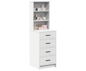 vidaXL Haut Armoire Blanc 40 x 41 x 135 cm Bois d'ingénierie | Parfait pour tous vos petits objets, Un look moderne qui s'intègre bien avec n'importe quel décor,