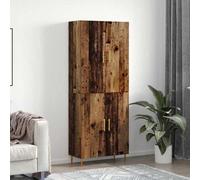 Vidaxl Haut Armoire Bois Ancien 69,5 X 34 X 180 Cm Bois D'ingénierie