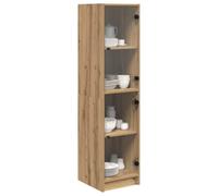 Vitrine en bois d'ingénierie - vidaXL - Chêne artisanal - 35x37x142 cm - 2 portes - Montage au sol - Assemblage requis