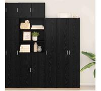 vidaXL Buffet Chêne Noir 30x42.5x185 cm Bois d'ingénierie