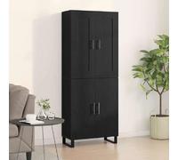 vidaXL Buffet en chêne noir 69.5x34x180 cm en bois d'ingénierie