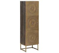 vidaXL Haut Armoire Laiton 35 x 30 x 120 cm, Buffet Moderne en Bois de Mango Fait à la Main, Rangement élégant, Style rectangulaire, Pratique et Chic