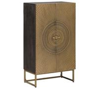 vidaXL Haut Armoire Laiton 53,5 x 30 x 95 cm, Buffet rectangulaire, en Bois de Mango, pour Salon Moderne, Solution de Rangement Fonctionnelle