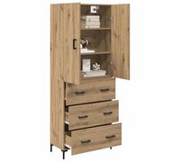 vidaXL Haut Armoire Montage Mural Chêne Artisanal 69,5 x 34 x 180 cm, Rangement Salon, Meuble Haut Moderne, organise Tout, étagères Multi-usages, Style pour intérieur