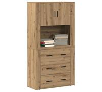 vidaXL Haut de buffet chêne artisanal avec tiroir 80x33x150 cm bois d'ingénierie