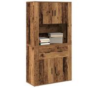 vidaXL Haut de Buffet Bois Ancien 80 x 33 x 150 cm Bois d'ingénierie, Rangement pour Salle à Manger, Meuble Moderne rectangulaire, Bois d'ingénierie, Buffet Pratique avec Grands Compartiments