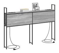 vidaXL Headboard de Rangement avec Station de Charge Sonoma Gris, Chambre, Tête de lit Moderne et stylée, Rangement Pratique, Solution sans désordre, Station de Charge Sympa, Meubles urbains
