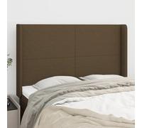 vidaXL Headboard with Wings - Dark Brown 147x16x118/128 cm Fabric