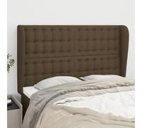 vidaXL Headboard with Wings - Dark Brown 147x23x118/128 cm Fabric