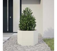 vidaXL Bac à plantes hexagonal 69x60x45 cm Acier Blanc