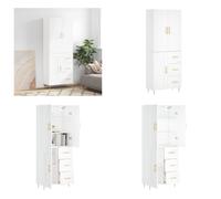 vidaXL Highboard Blanc 69,5x34x180 cm Bois composite - Highboard - Buffet - Armoire
