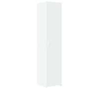vidaXL Highboard - Bois d'ingénierie blanc, 40 x 42,5 x 185 cm - Armoire de rangement élégante avec compartiments et portes pour chambre à coucher, salon, couloir