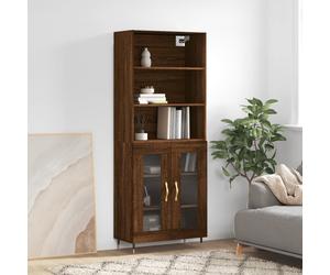 vidaXL Highboard brun imitation chêne 69,5x34x180 cm Matériau dérivé du bois