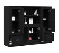 vidaXL Highboard Chêne Noir 132 x 35,5 x 103,5 cm Bois d'ingénierie, Buffet rectangulaire Chic, Solution de Rangement Moderne, Meuble Contemporain, unité Fonctionnelle