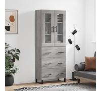 vidaXL Highboard Gris Sonoma 69,5x34x180 cm Matériau dérivé du bois