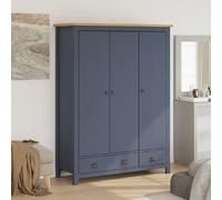 Garde robe à 3 portes Hill Gris 127x50x170 cm Pin solide