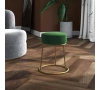 vidaXL Tabouret rond pouf – Repose-pied velours vert pour salon, couloir, chambre