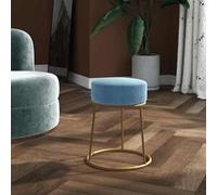 vidaXL Hocker rond fluweel lichtblauw340261 G