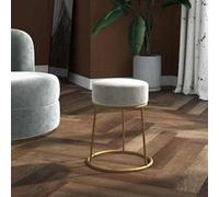 vidaXL Tabouret rond Pouf de salon en velours Gris clair