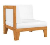 vidaXL Canapé d'angle modulaire en acacia massif avec coussins blanc crème