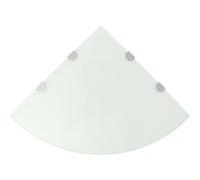 vidaXL Étagère de Coin avec Supports chromés Salle de Bain Verre Blanc 45x45 cm
