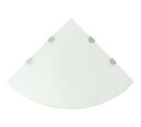 vidaXL Hoekschappen 2 st met chromen dragers 45x45 cm glas wit3051600 Blanc G