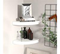 vidaXL ?tag¿¿res d'angle flottantes 2pcs Blanc brillant 25x25x3,8cm MDF